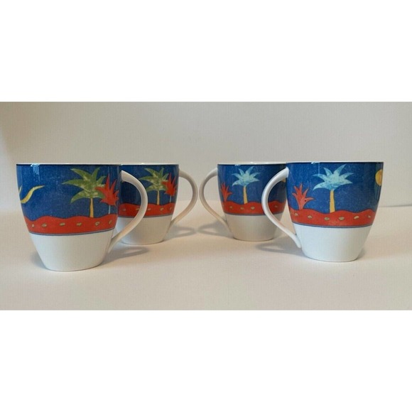 MIKASA-Christopher Stuart "Optima" China #HK102 "Barbados" 4-Coffee Mugs/Cups - Picture 2 of 11